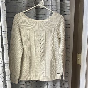 Cream off the shoulder sweater